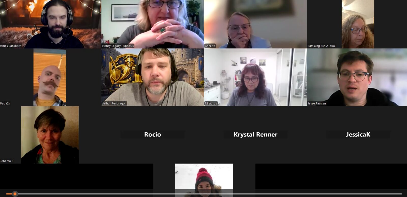 Members of the Legacy Hypnosis Academy community together in a live online session